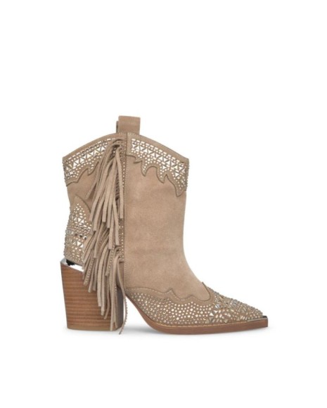 ALMA EN PENA Botines Cowboy Mujer Beige I240510