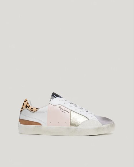 Zapatillas blancas de mujer Pepe Jeans Lane Sweet, diseño femenino y versátil
