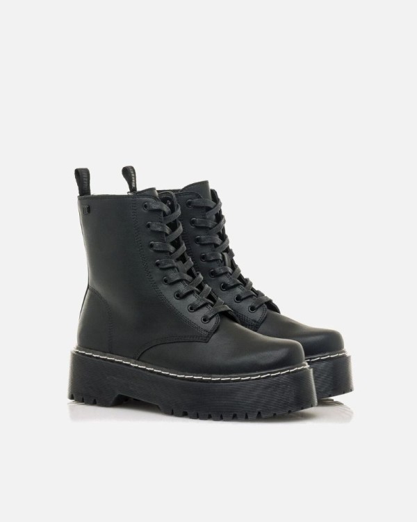 MUSTANG Botines Militares Mujer Negro 54146