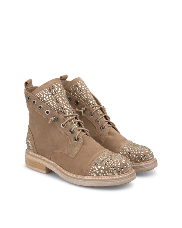 ALMA EN PENA Botines Militares Mujer Taupe I240754