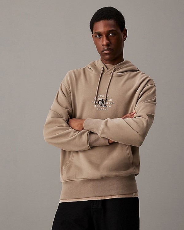 CALVIN KLEIN Sweatshirts Manga comprida Homem Bege J30J326879