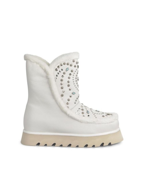 Botas de pele Alma em Pena femininas brancas