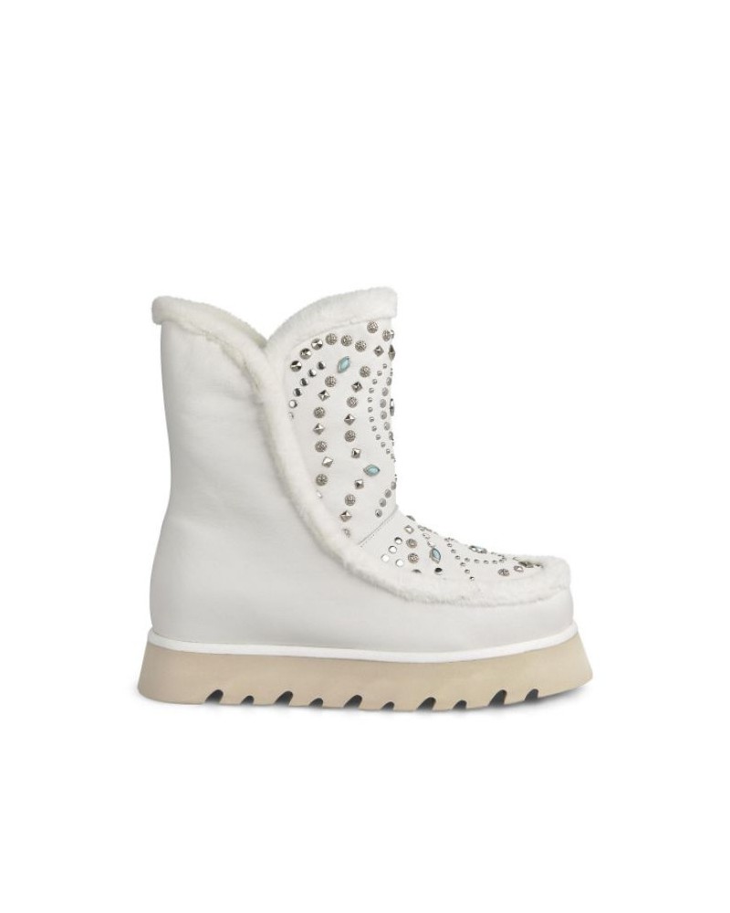 Botas de pele Alma em Pena femininas brancas