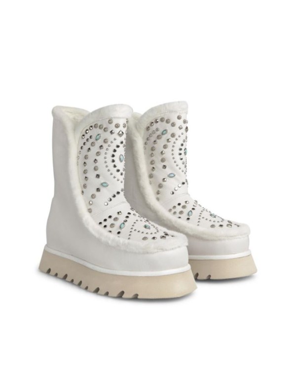 Botas de pelo Alma en Pena mujer blancas
