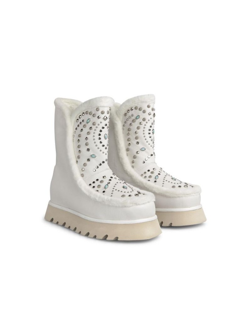 Botas de pele Alma em Pena femininas brancas