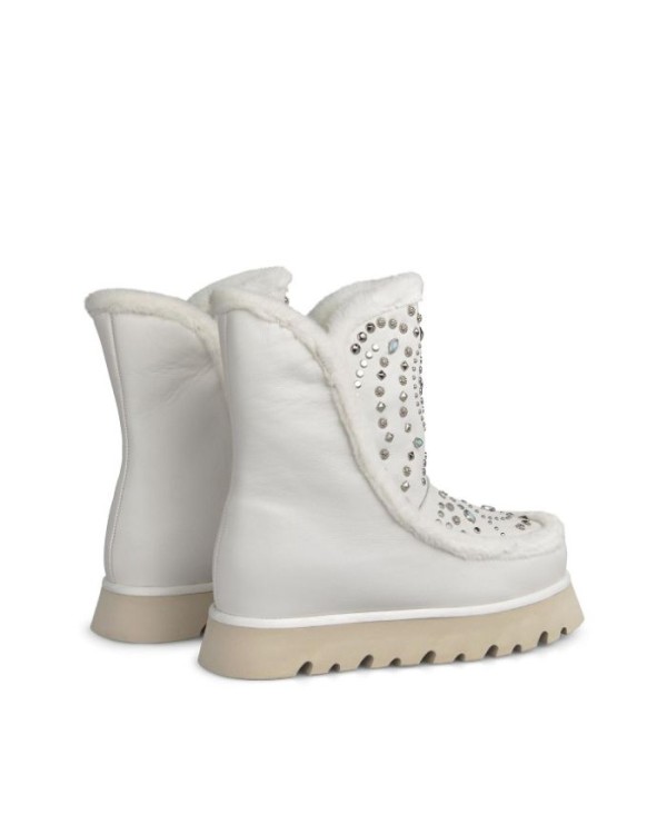 Botas de pele Alma em Pena femininas brancas