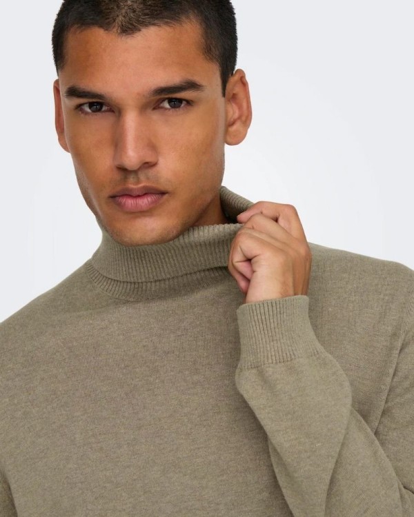 ONLY & SONS Camisola Manga Comprida Homem Taupe 22030071 LOUI