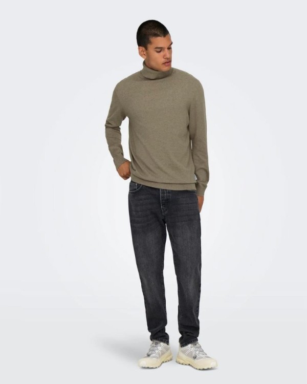 ONLY & SONS Camisola Manga Comprida Homem Taupe 22030071 LOUI