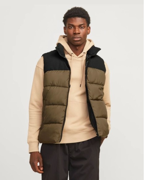 JACK AND JONES Casacos Manga curta Homem Castanho 12256860 MOON