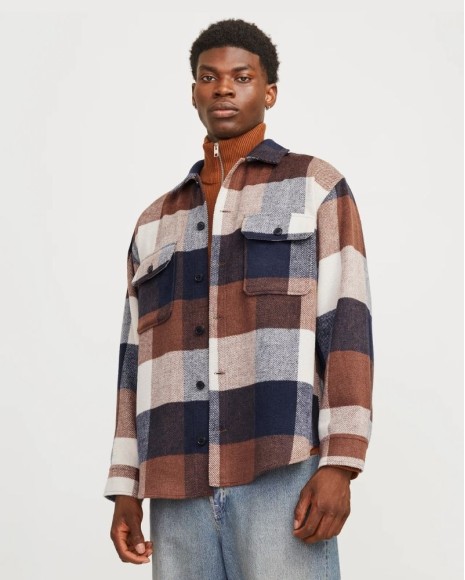 JACK AND JONES Casacos Manga comprida Homem Azul 12257199 BRADLEY