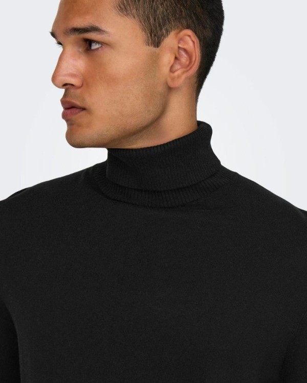 ONLY & SONS Jersey Manga larga Hombre Negro 22030071 LOUI
