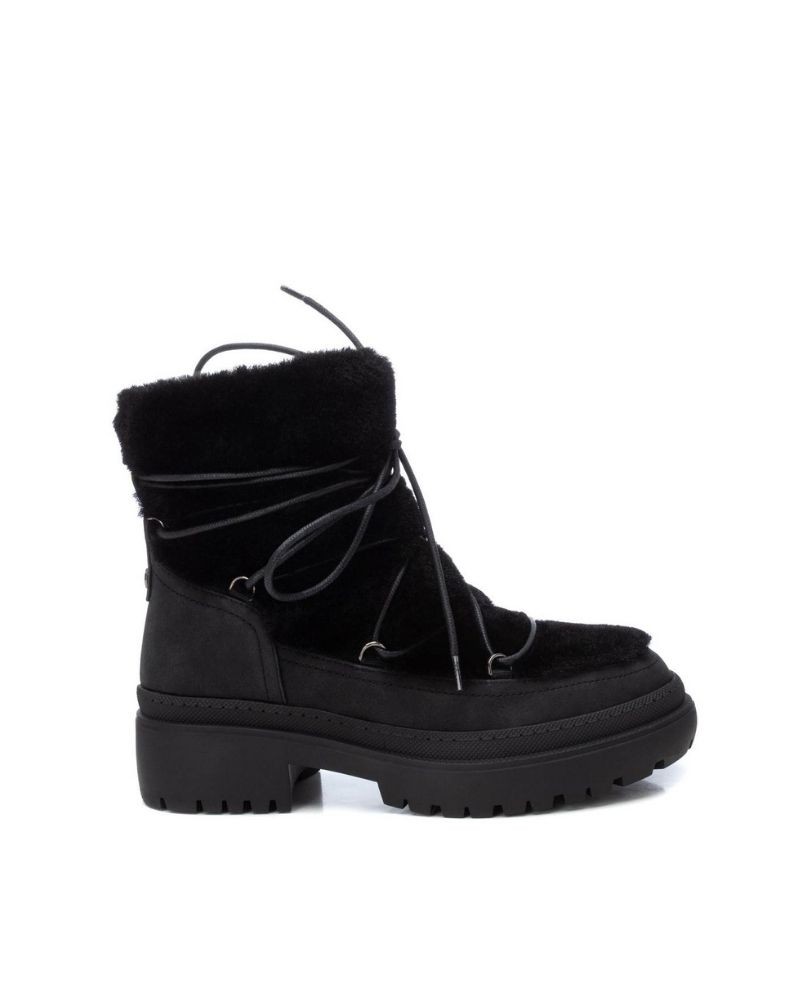 xti botas mujer negras de pelo para combinar