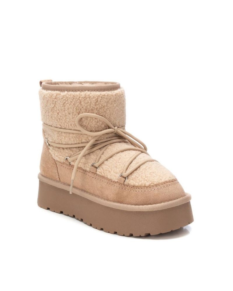 XTI Botines De pelo Mujer Beige 142941