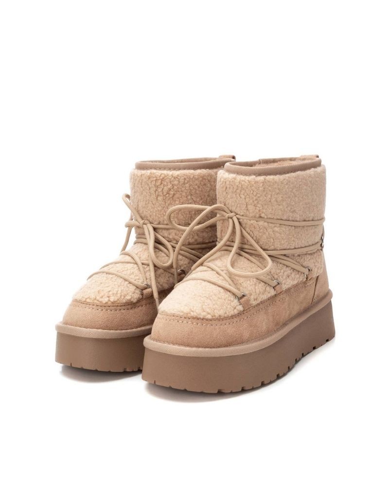 XTI Botines De pelo Mujer Beige 142941