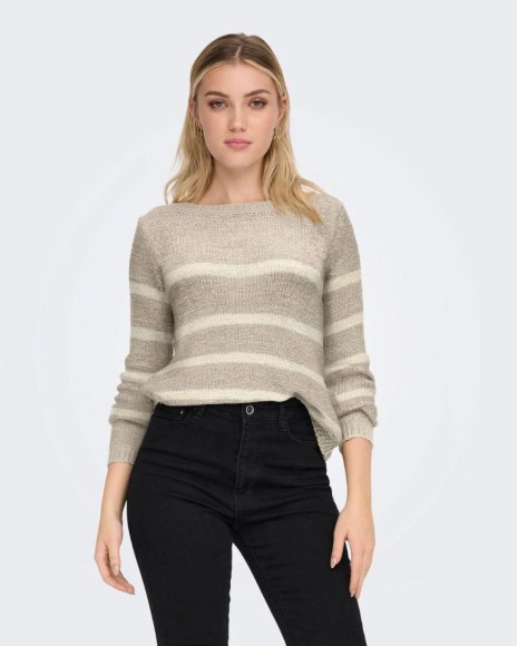 ONLY Jersey Manga larga Mujer Taupe 15113356 GEENA