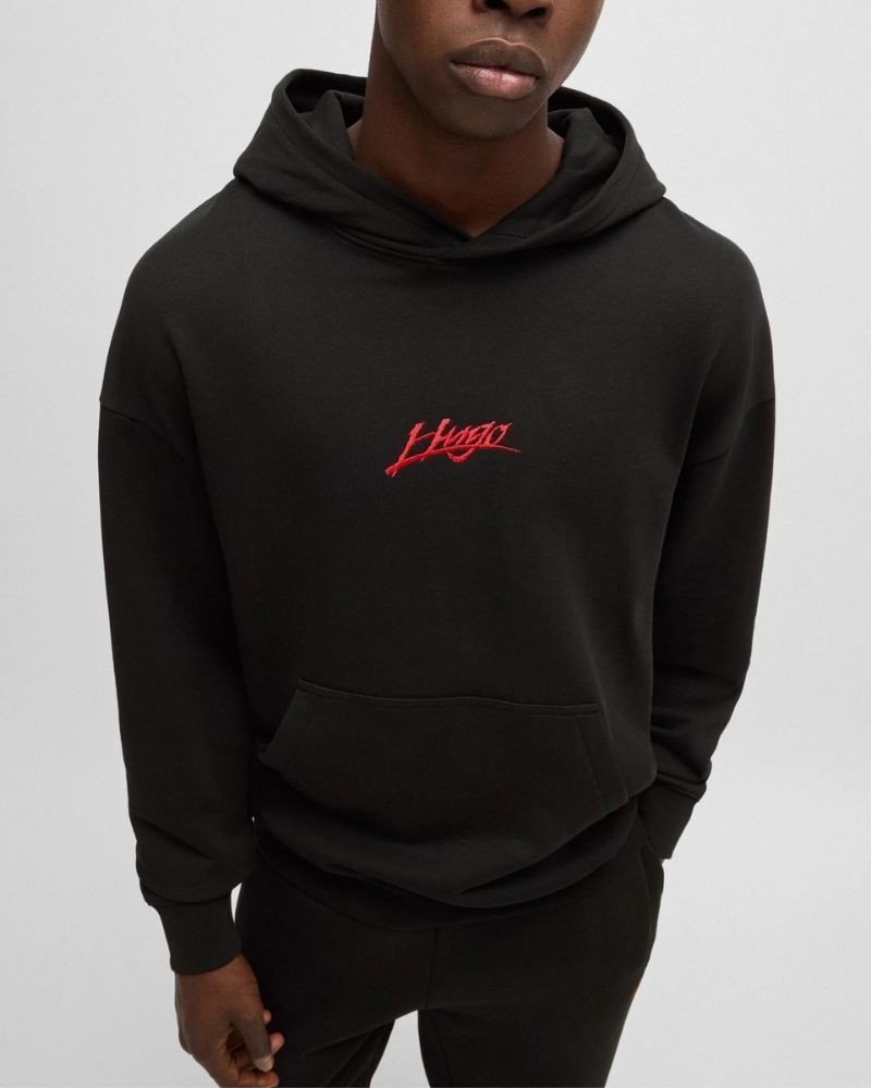HUGO Sudaderas Manga larga Hombre Negro 50521070 DLOGOLONG