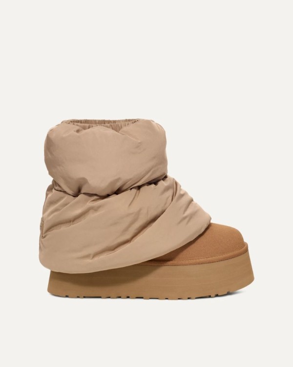Botas de Pelego Australianas Mulher UGG Castanho 1158275 CLASSIC MINI DIPPER PUFFER