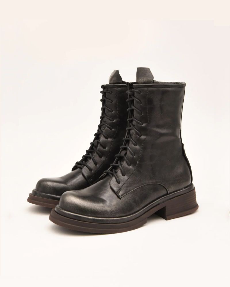Azarey Botines Militares Mujer Gris 494H592