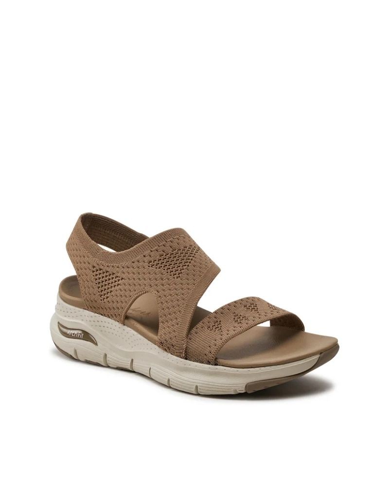 Sandálias Abertas Fascite Plantar Mulher SKECHERS Marrom 119458 ARCH FIT BRIGHTEST DAY