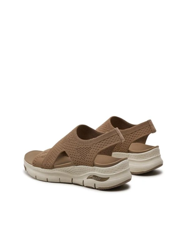 Sandálias Abertas Fascite Plantar Mulher SKECHERS Marrom 119458 ARCH FIT BRIGHTEST DAY