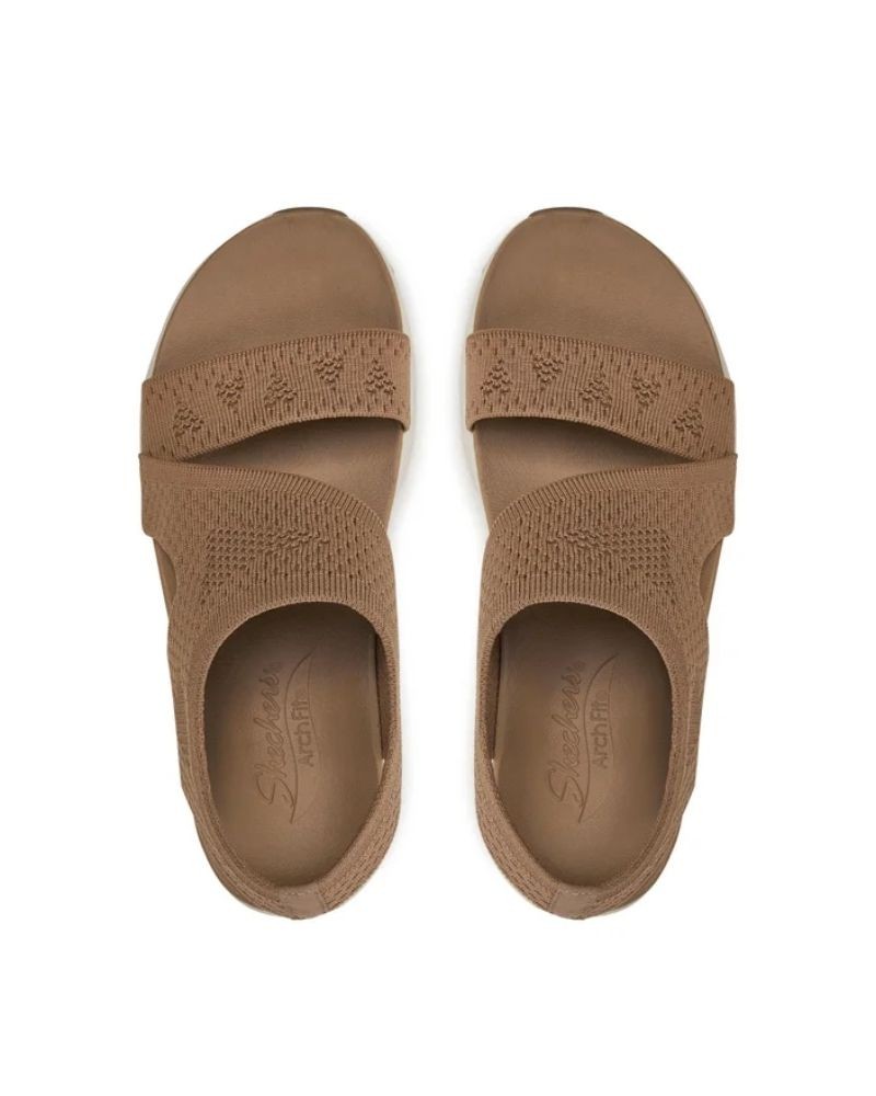 Sandálias Abertas Fascite Plantar Mulher SKECHERS Marrom 119458 ARCH FIT BRIGHTEST DAY