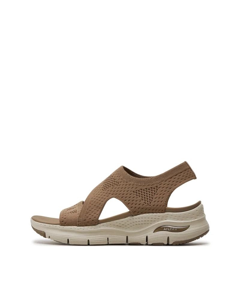 Sandálias Abertas Fascite Plantar Mulher SKECHERS Marrom 119458 ARCH FIT BRIGHTEST DAY