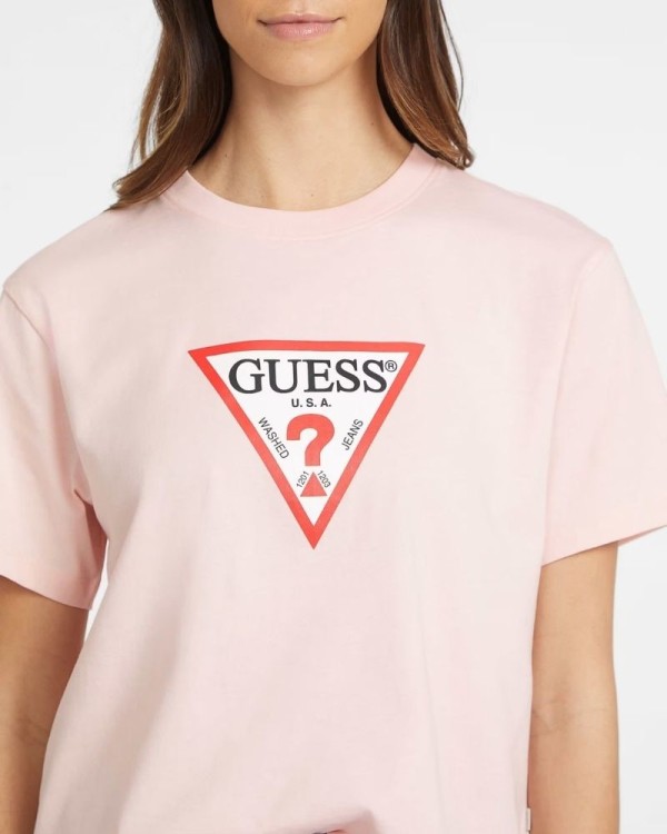 T-shirts Manga curta Mulher GUESS Rosa W4YI73 K8HM0