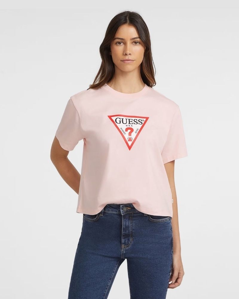 T-shirts Manga curta Mulher GUESS Rosa W4YI73 K8HM0