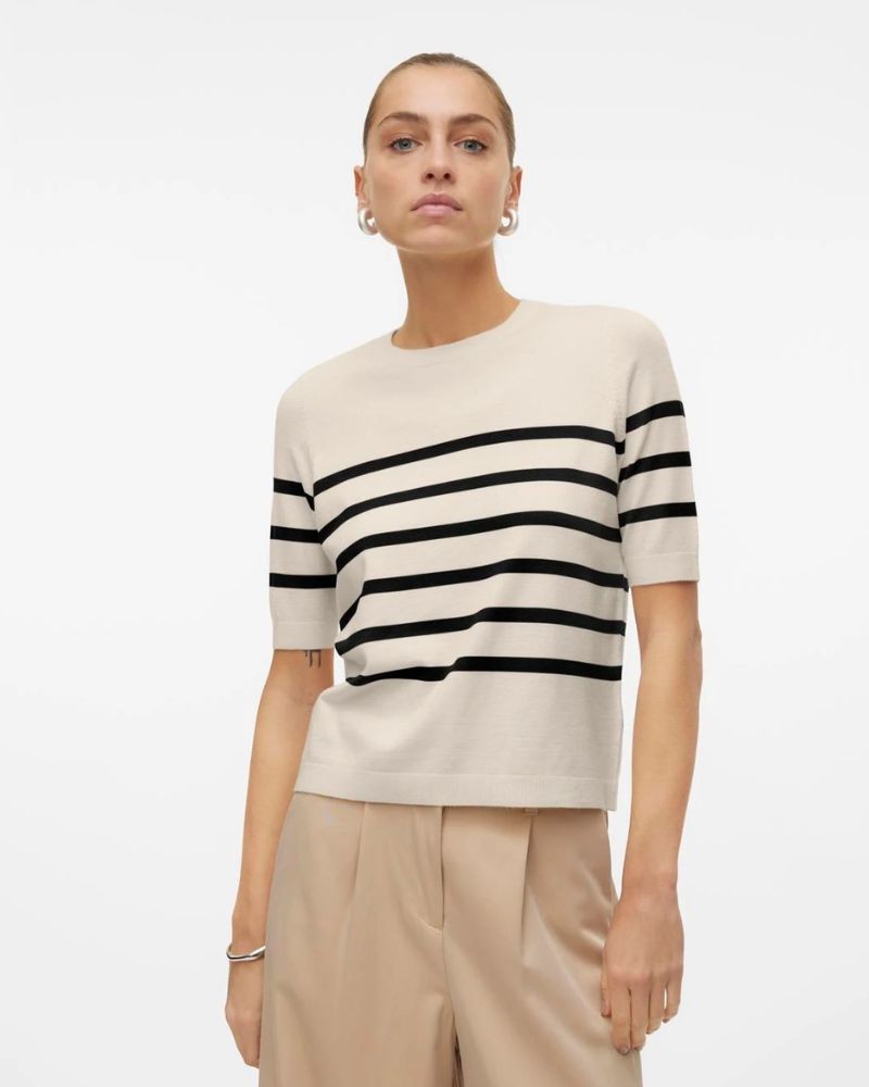  Jersey Manga corta Mujer VERO MODA Beige 10306829 SABA