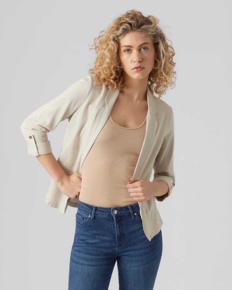  Jersey Manga larga Mujer VERO MODA Beige 10279700 JESMILO