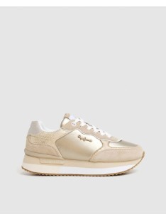  Zapatillas Bajas Mujer PEPE JEANS Beige PLS60033 RUSPER SHINE