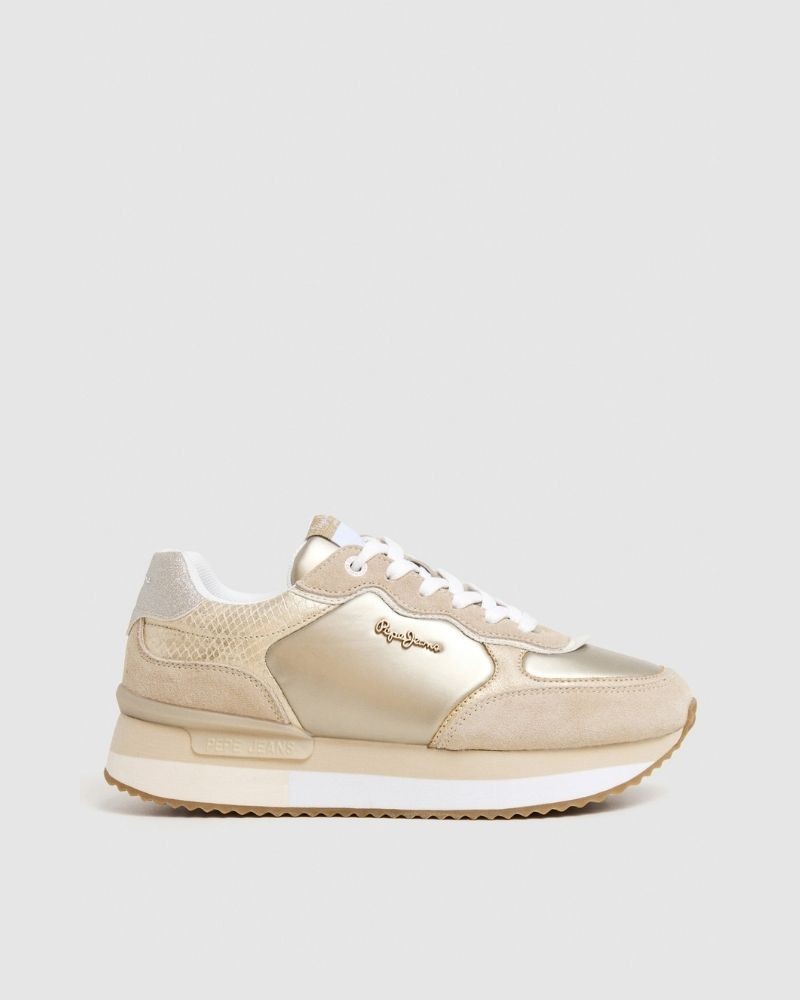 Sapatilhas Baixas Mulher PEPE JEANS Bege PLS60033 RUSPER SHINE