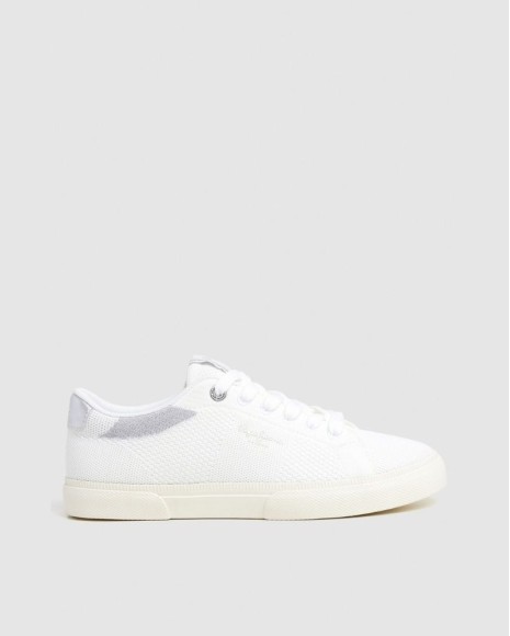  Zapatillas Bajas Mujer PEPE JEANS Blanco PLS31601 KENTON KNIT W