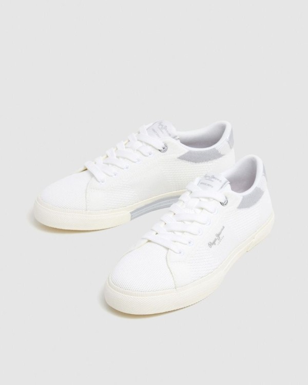 Sapatilhas Baixas Mulher PEPE JEANS Branco PLS31601 KENTON KNIT W