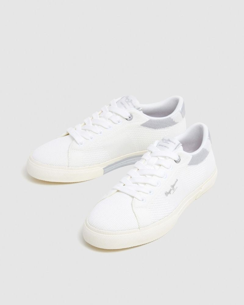 Sapatilhas Baixas Mulher PEPE JEANS Branco PLS31601 KENTON KNIT W