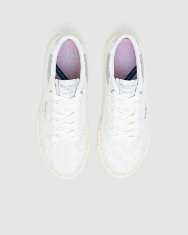  Zapatillas Bajas Mujer PEPE JEANS Blanco PLS31601 KENTON KNIT W