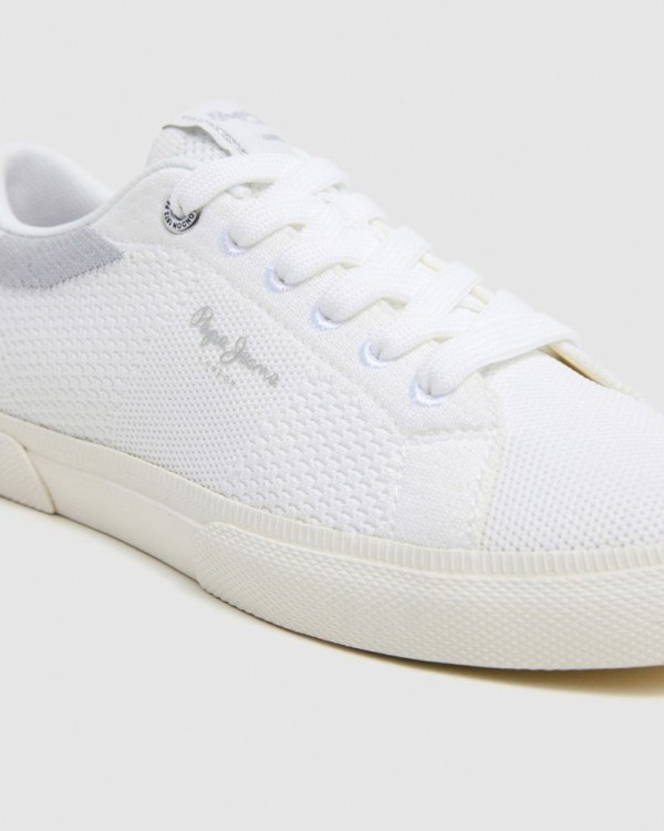 Sapatilhas Baixas Mulher PEPE JEANS Branco PLS31601 KENTON KNIT W