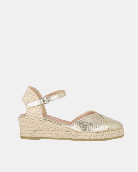  Sandalias Alpargatas Mujer CHIKA 10 Oro URSULA 04