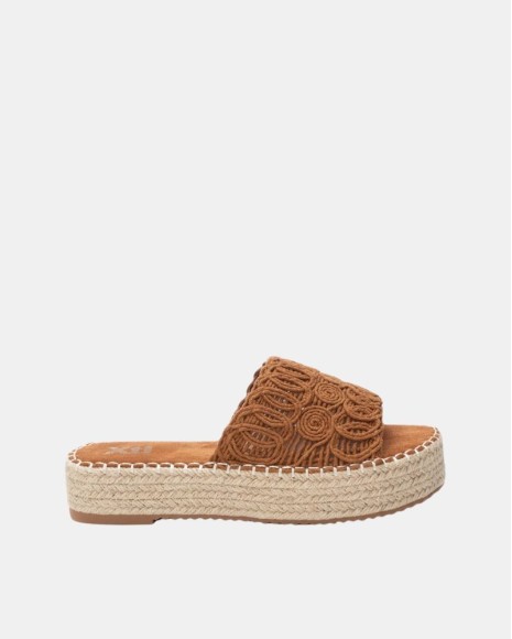  Sandalias Abiertas Rafia Mujer XTI Marrón 130332