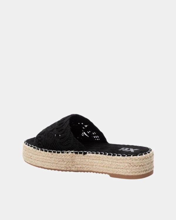  Sandalias Abiertas Rafia Mujer XTI Negro 130332