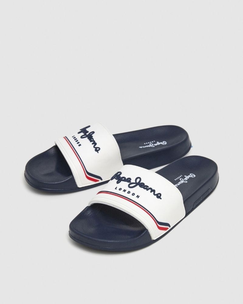  Sandalias Chancletas Hombre PEPE JEANS Blanco PMS70160 SLIDER ORIGIN M