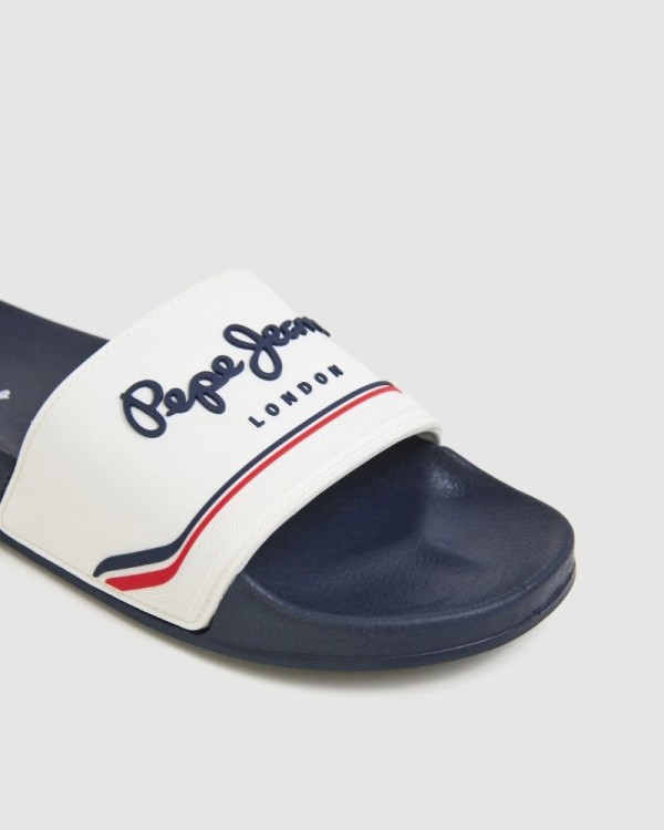 Sandálias Chinelos Homem PEPE JEANS Branco PMS70160 SLIDER ORIGIN M