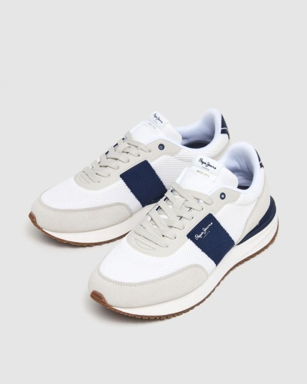  Zapatillas Bajas Hombre PEPE JEANS Blanco PMS60039 BUSTER KNIT M