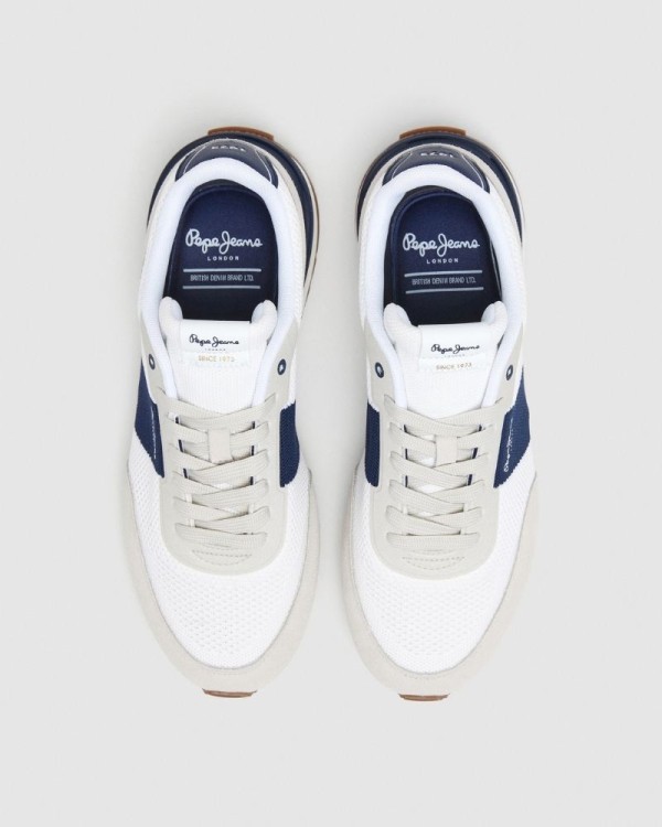  Zapatillas Bajas Hombre PEPE JEANS Blanco PMS60039 BUSTER KNIT M