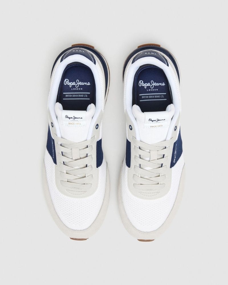 Sapatilhas Baixas Homem PEPE JEANS Branco PMS60039 BUSTER KNIT M