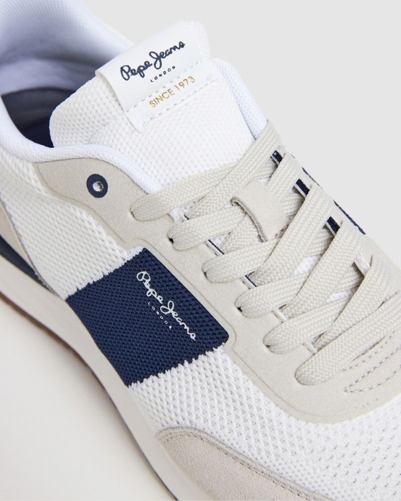  Zapatillas Bajas Hombre PEPE JEANS Blanco PMS60039 BUSTER KNIT M