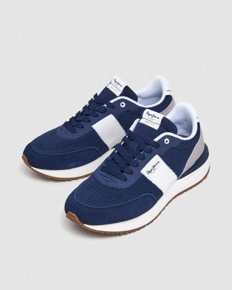  Zapatillas Bajas Hombre PEPE JEANS Azul PMS60039 BUSTER KNIT M