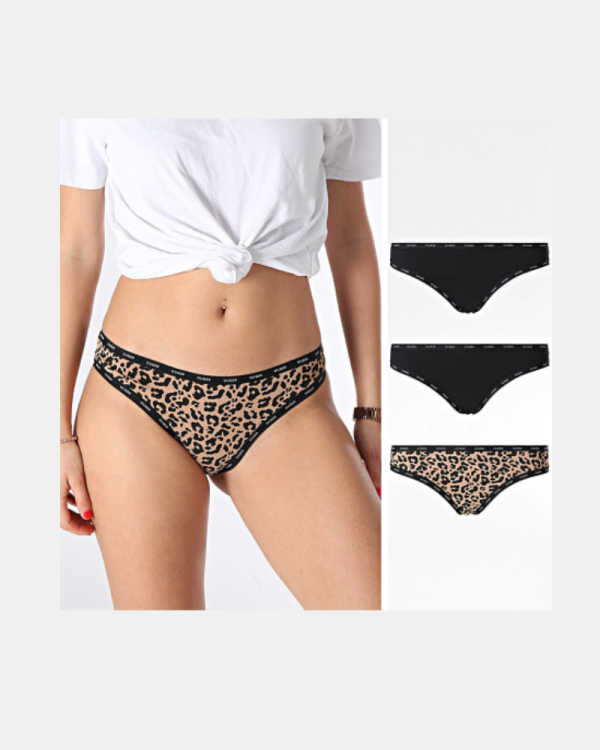  Ropa interior Partes de abajo Mujer GUESS Negro O4GG24 K6YW1 PRINTED BASIC THONG