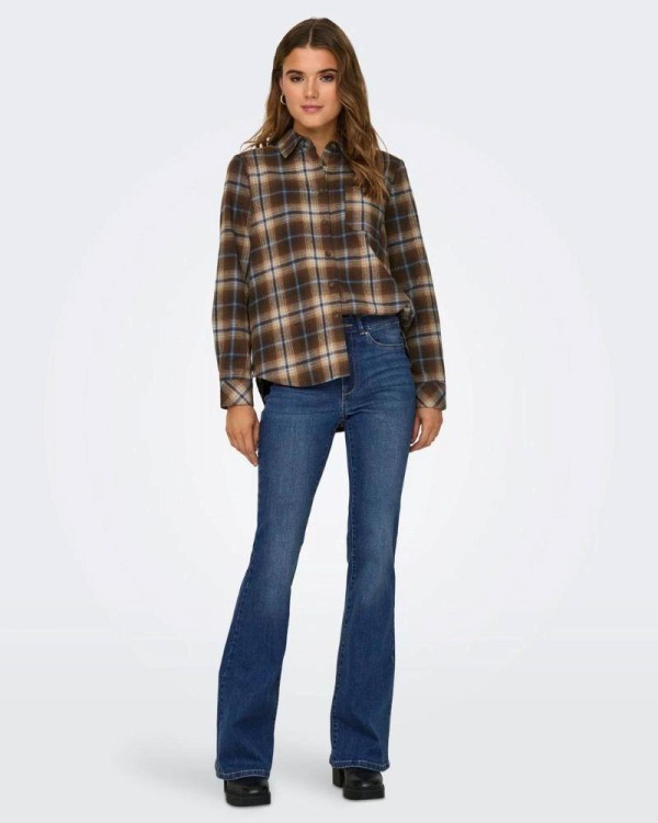 Calças Mulher ONLY Azul 15318462 ONLROSE HW RETRO FLARED