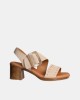  Sandalias Abiertas Mujer RKS Beige 122449